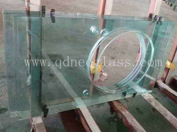 Custom-Made Tempered Countertop Glass With Hole for Bowl and Pot for Bathroom, Washing Room and Kitchen
